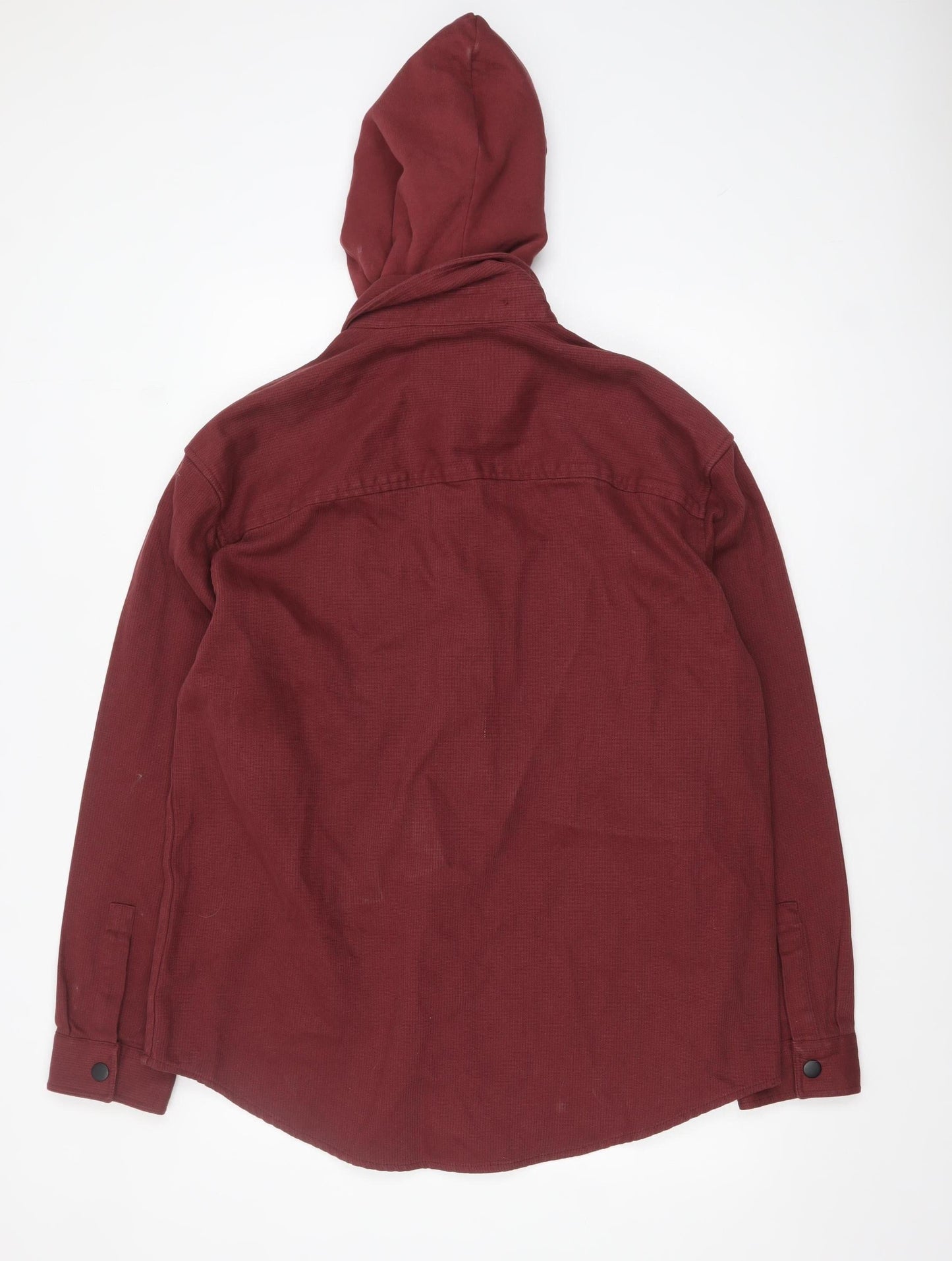 River Island Men’s Red Hooded Cotton Jacket Size L Casual