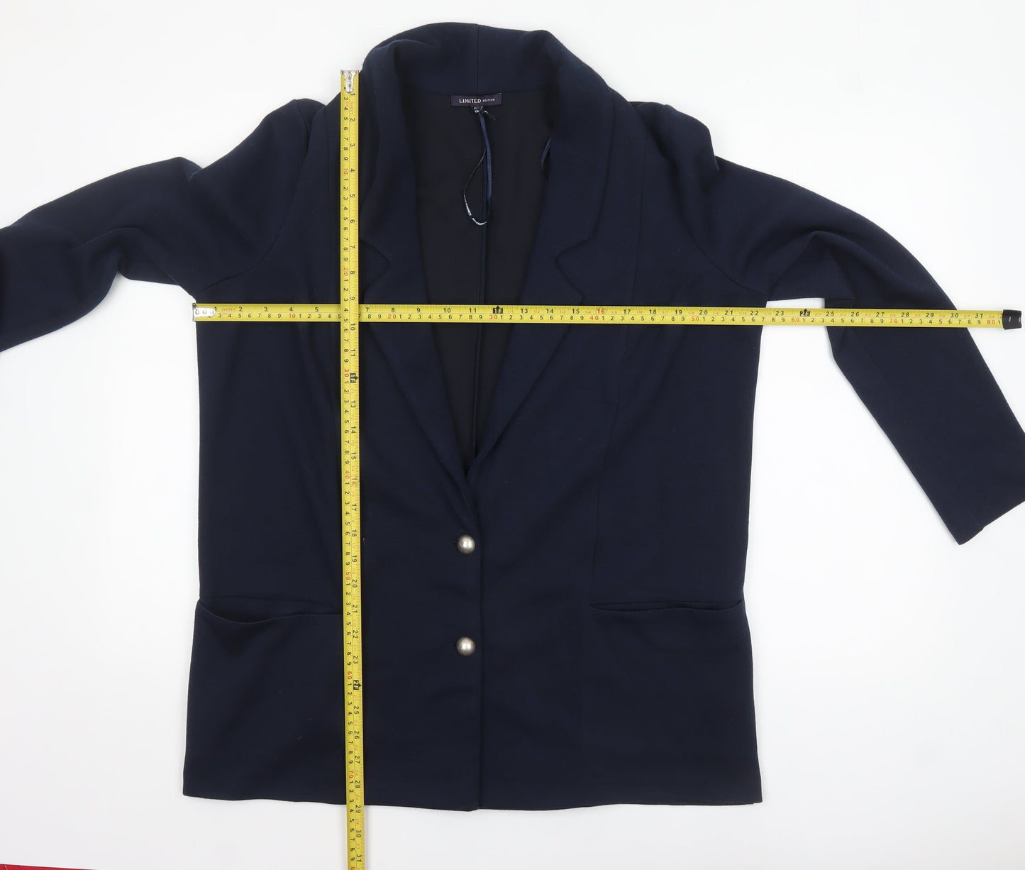 Marks and Spencer Women Blue Size 14 Single-Breasted Blazer Jacket