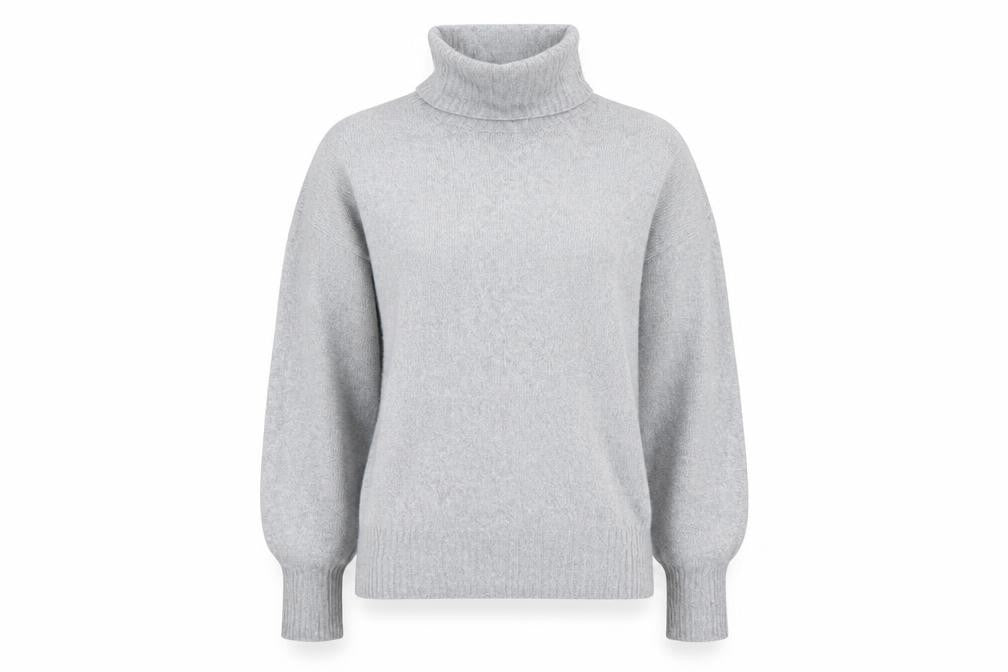 Pieces Women Grey Roll Neck Pullover Jumper Size S