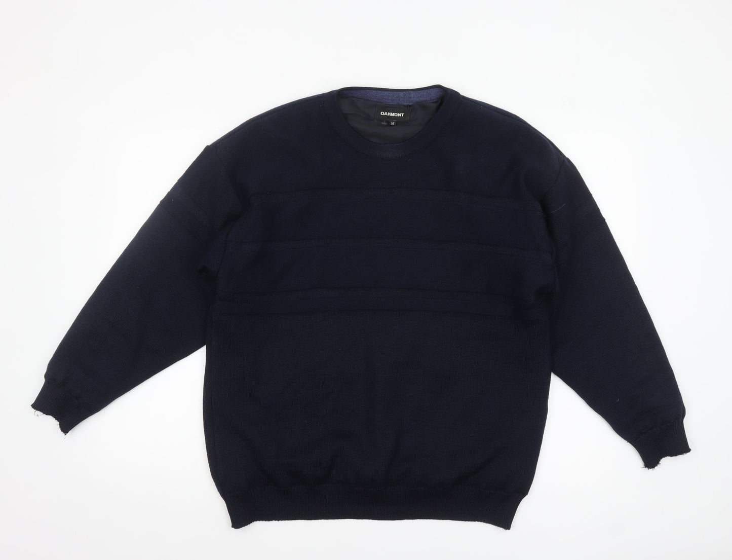 Oakmont Men's Blue Wool Blend Crew Neck Pullover Jumper Size M