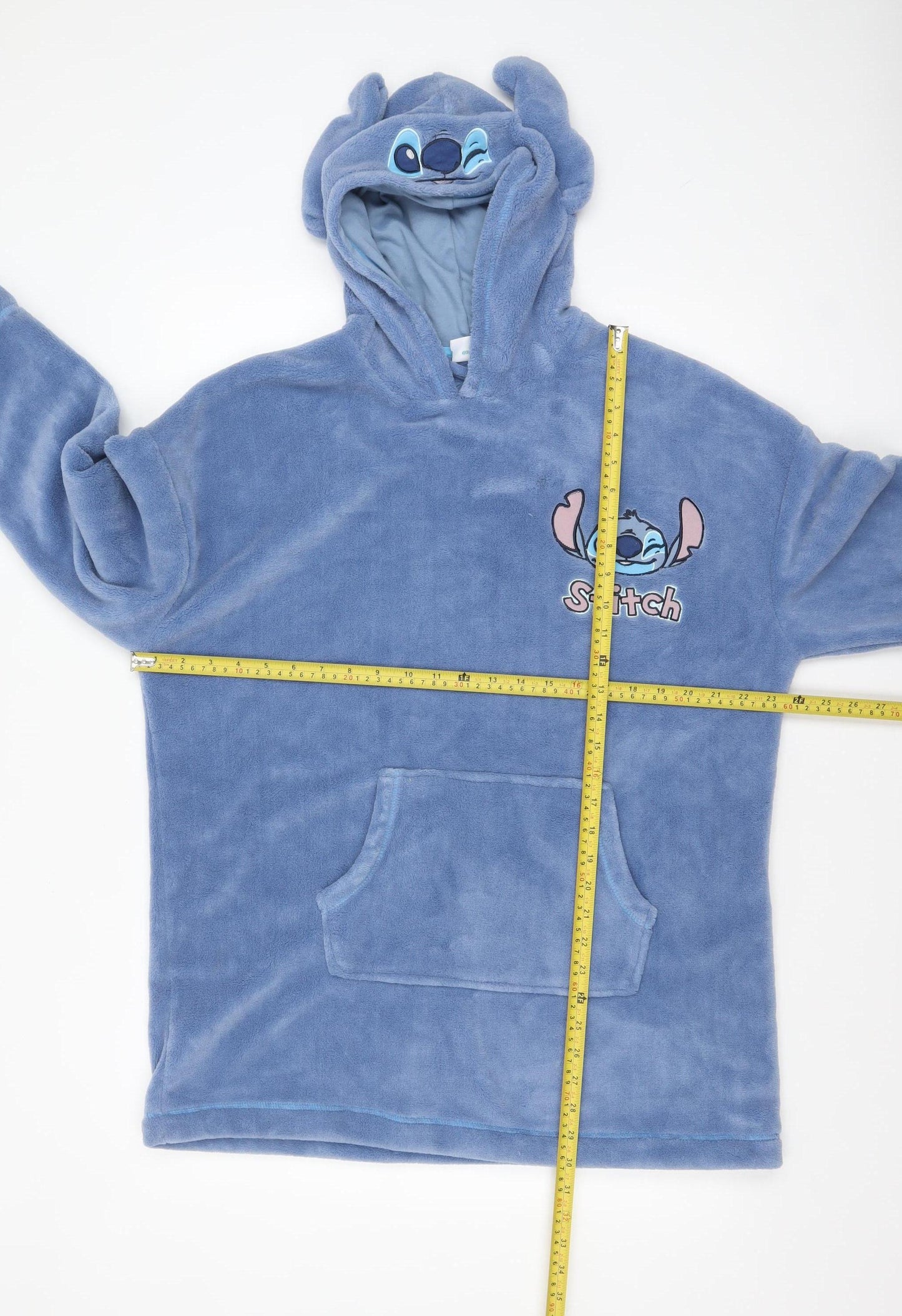Disney Classics Stitch Blue Fleece Hooded Women's Winter Robe One Size
