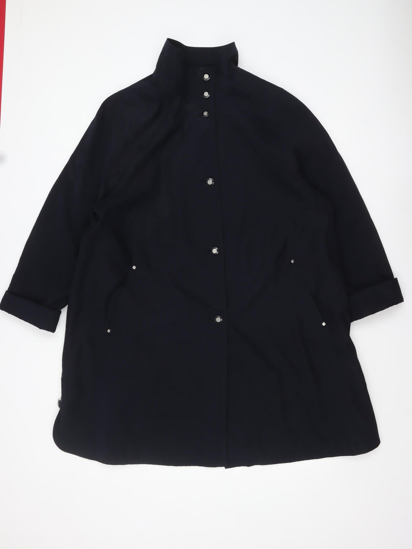 Elvi Women’s Black Size 14 Mid-Length Button Overcoat