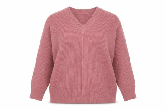 JD Williams Women’s Pink V-Neck Chunky Knit Jumper Size 16