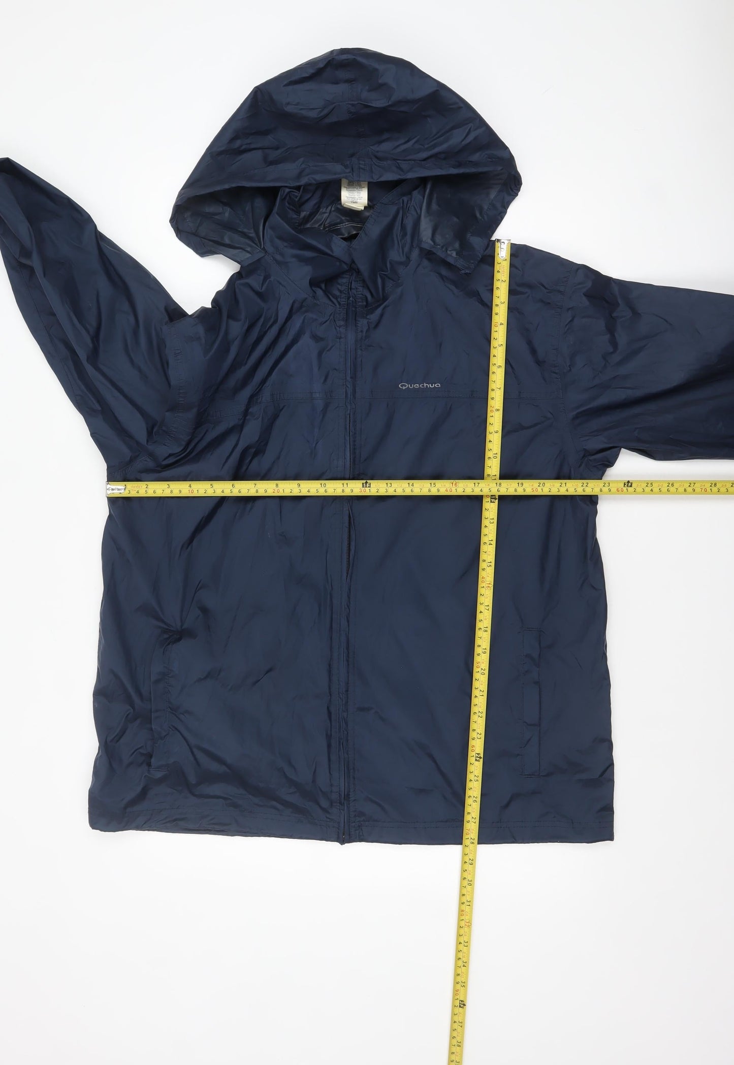Quechua Men's Blue XL Hooded Lightweight Water Resistant Jacket