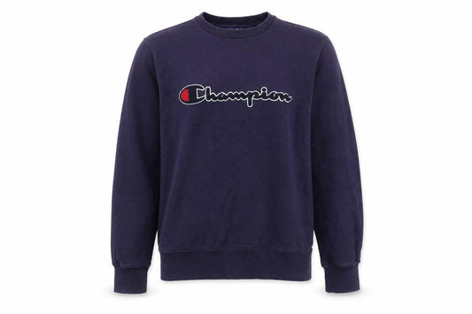 Champion Men's Purple Crew Neck Logo Sweatshirt Size L