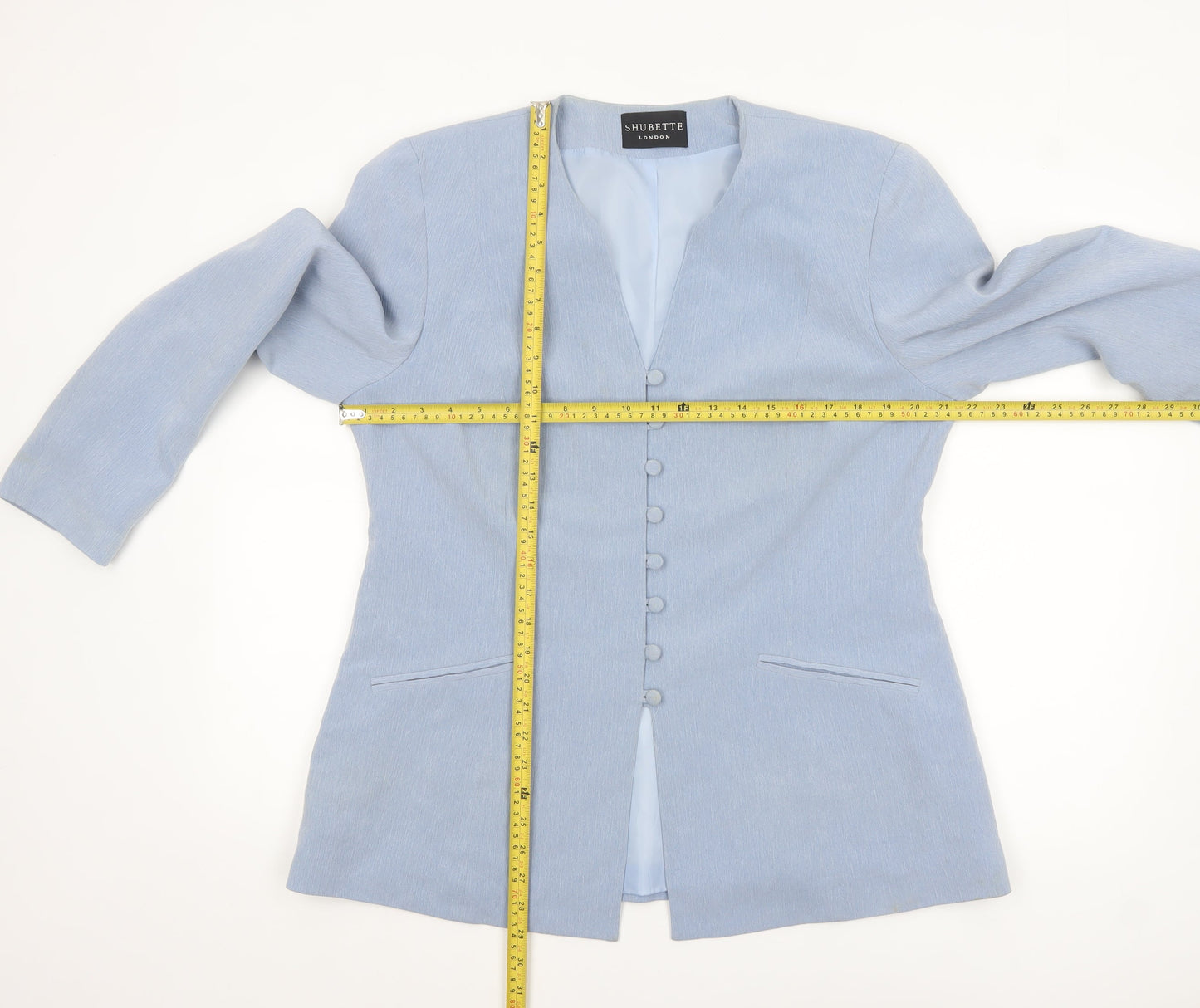 Shubette London Women's Blue Long Sleeve Single-Breasted Blazer Size 18