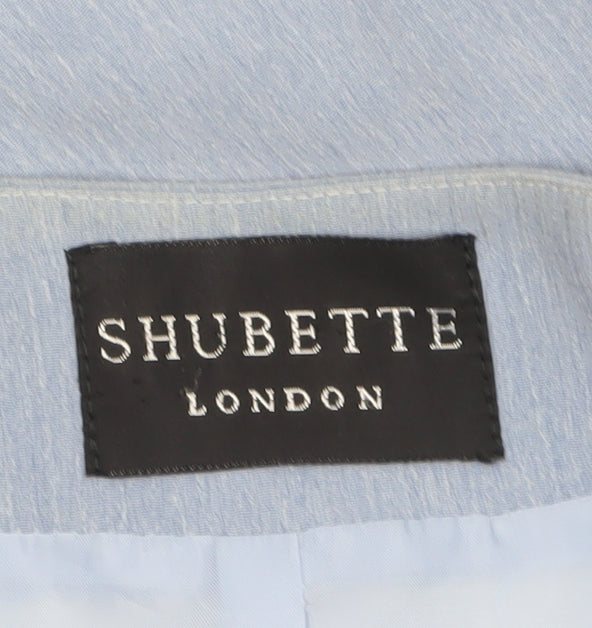 Shubette London Women's Blue Long Sleeve Single-Breasted Blazer Size 18