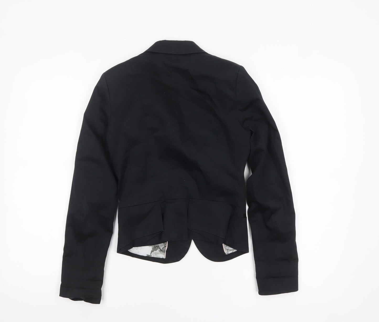 H&M Women Black Fitted Suit Jacket Size 10 Classic Blazer