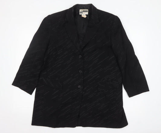 Delicate Different Women Black Size 16 Single-Breasted Blazer Jacket