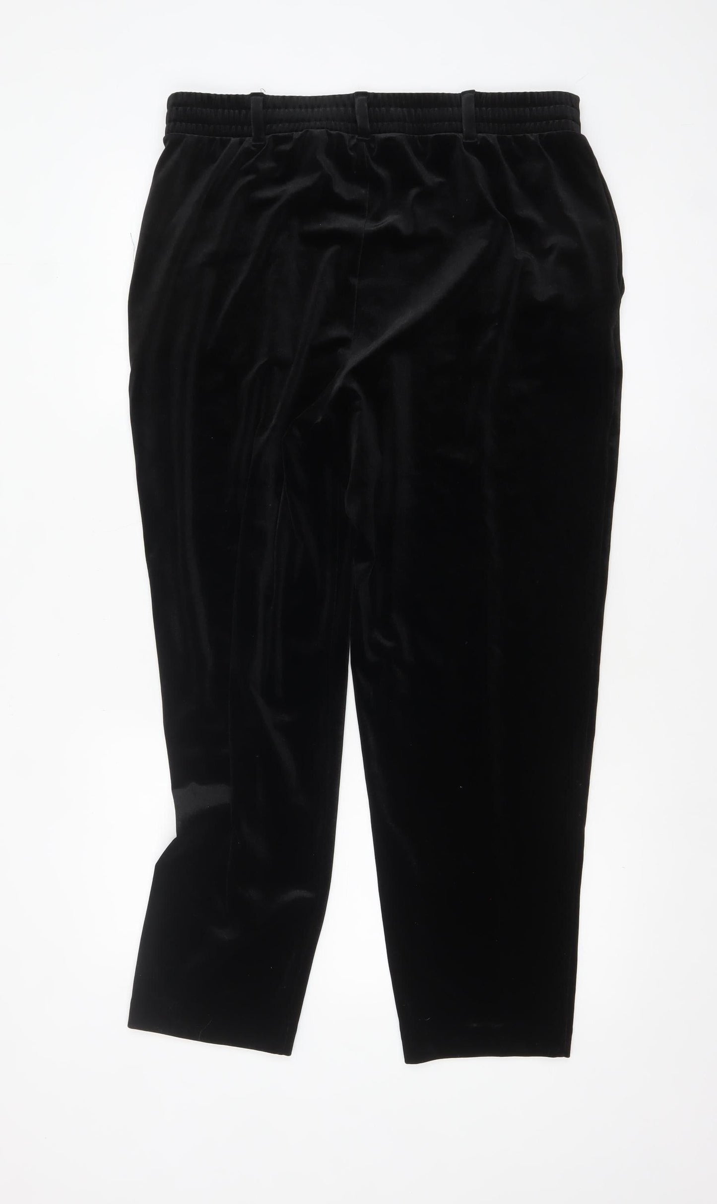 Lands' End Women's Black Velvet Tapered Trousers Size M