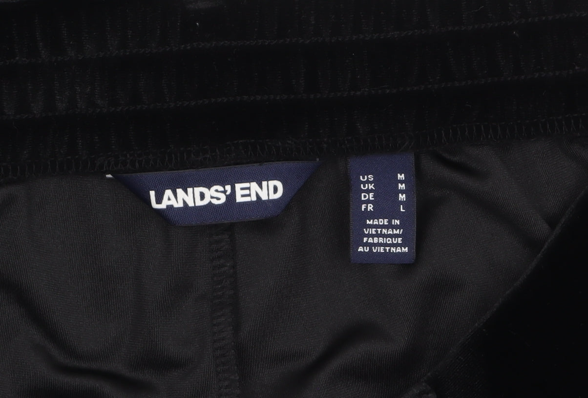 Lands' End Women's Black Velvet Tapered Trousers Size M