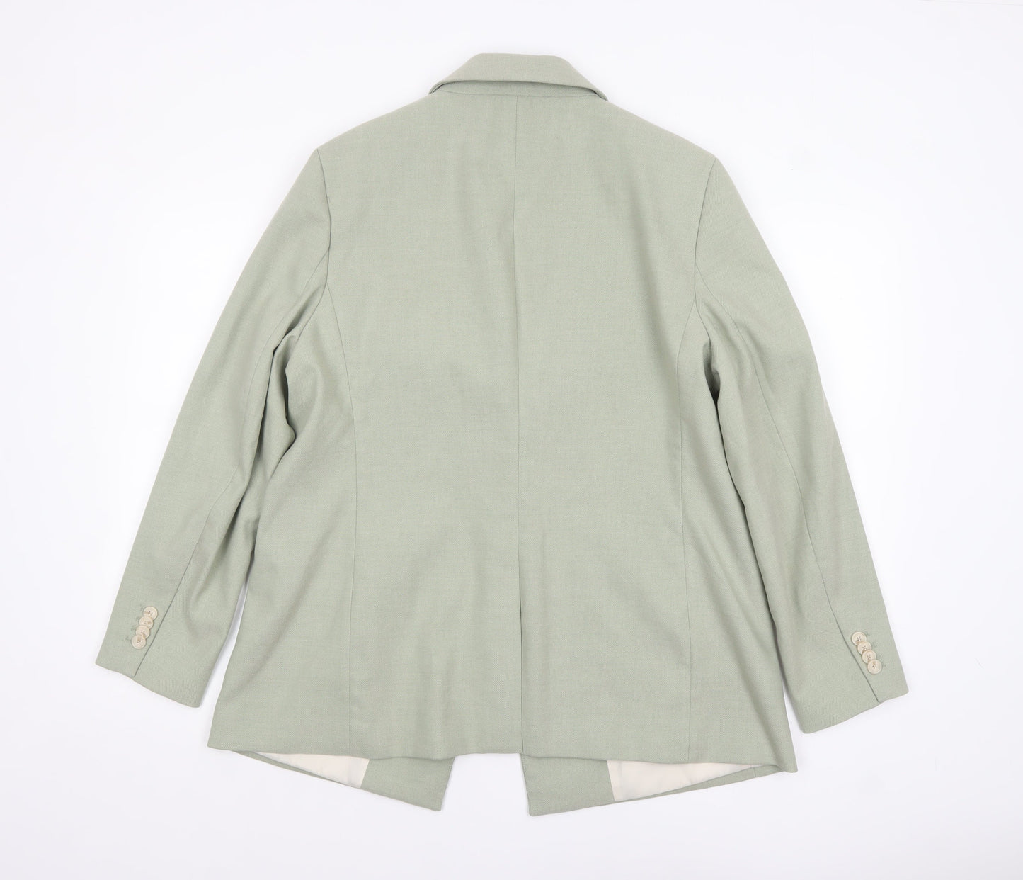 H&M Women Green One Button Tailored Blazer Size 16