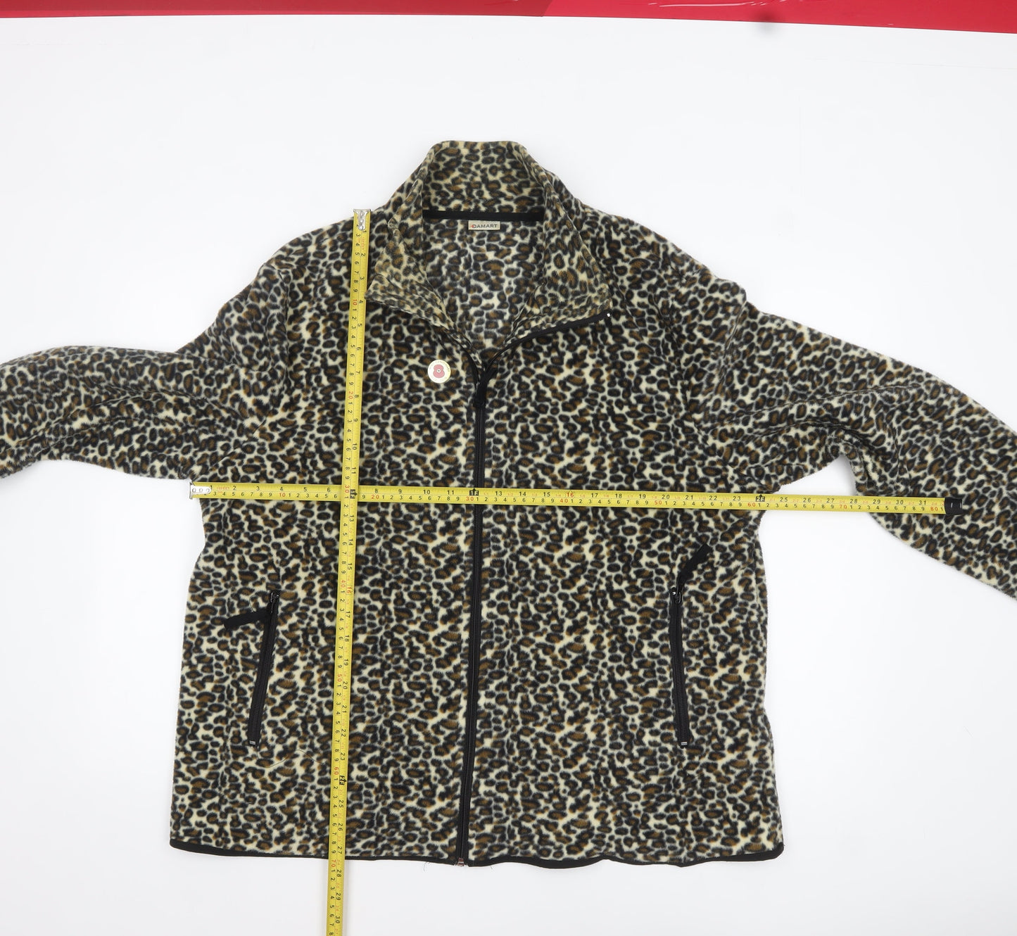Damart Women’s Brown Leopard Print Fleece Jacket Size 18
