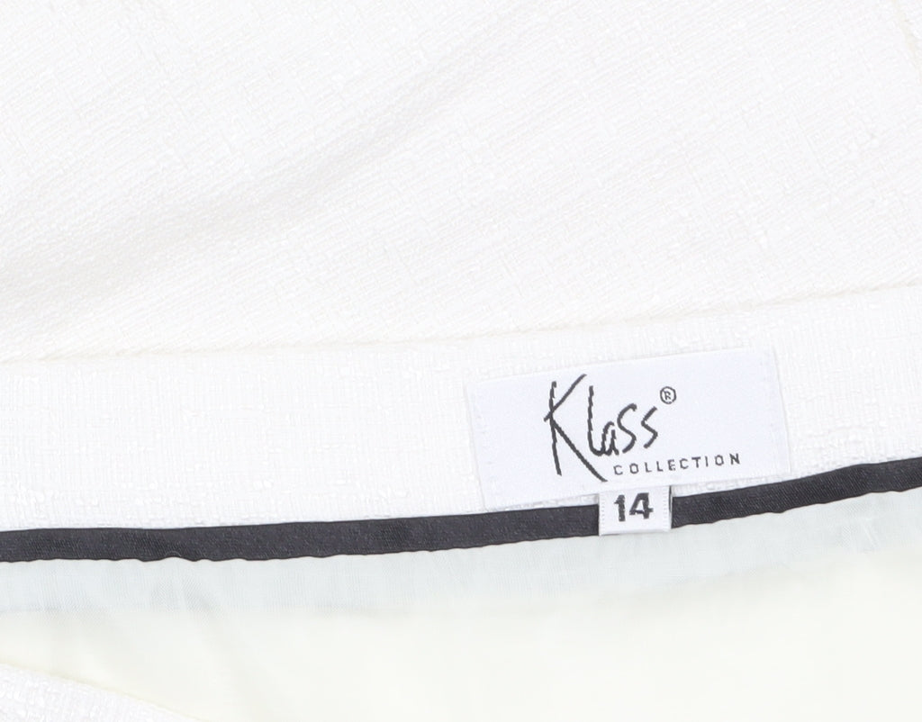 Klass Collection Women White Size 14 Trumpet Tweed Skirt