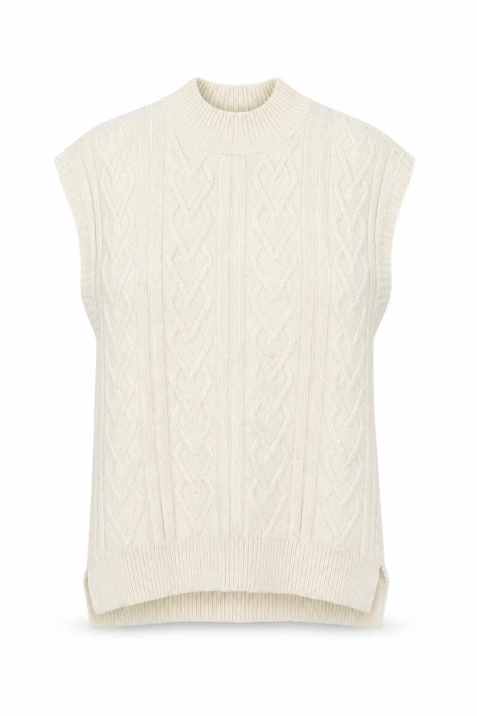 Next Girls Ivory Sleeveless Cable Knit Vest Jumper 11 Years Acrylic Blend