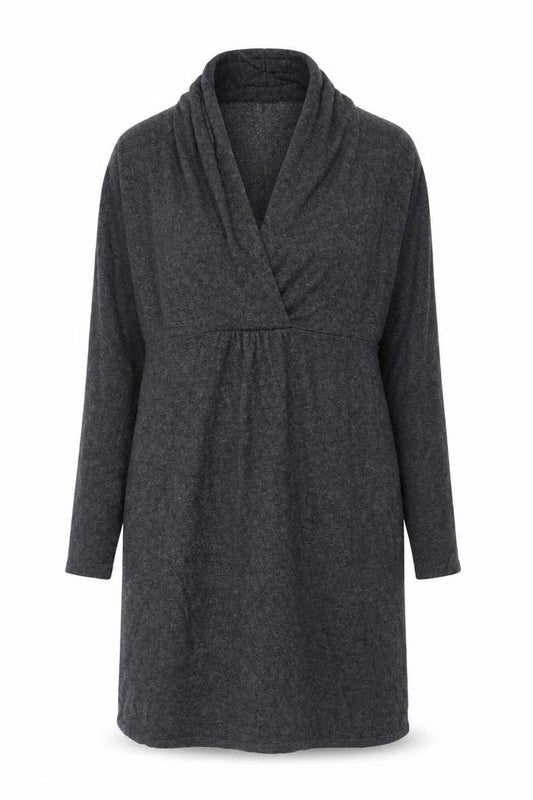 Monsoon Women Grey Knit Knee Length Shift Dress Size M
