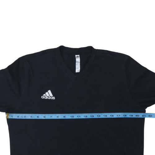 Adidas Men Black Short Sleeve V-Neck Sports T-Shirt Size L