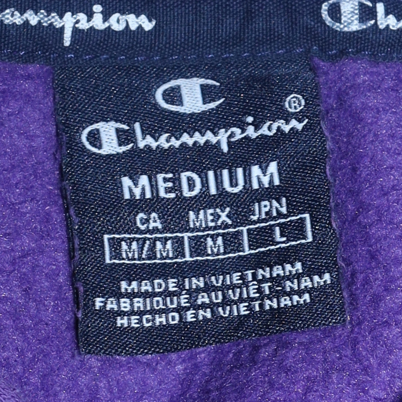 Champion Men's Purple Pullover Hoodie Medium Logo Sportswear