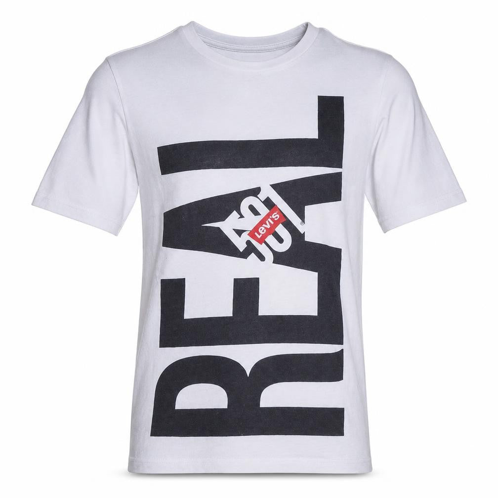 Levi's Men's White Graphic Print Crew Neck Cotton T-Shirt M