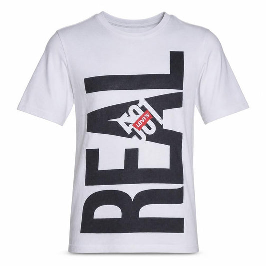 Levi's Men's White Graphic Print Crew Neck Cotton T-Shirt M