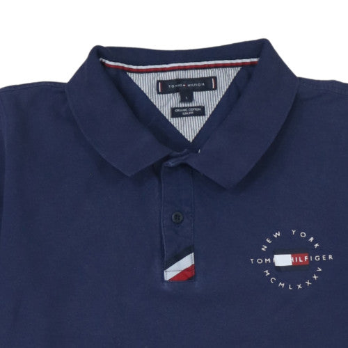 Tommy Hilfiger Men's Navy Blue Slim Fit Organic Cotton Polo L