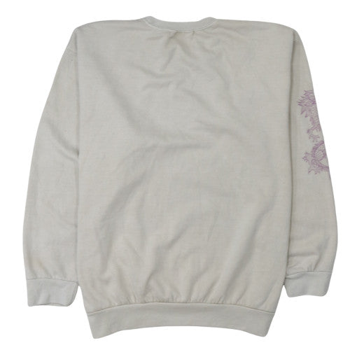 PrettyLittleThing Womens Beige Dragon Print Pullover Sweatshirt Size S