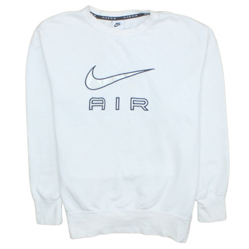 Nike Men's White Pullover Crew Neck Air Logo Sweatshirt Size S