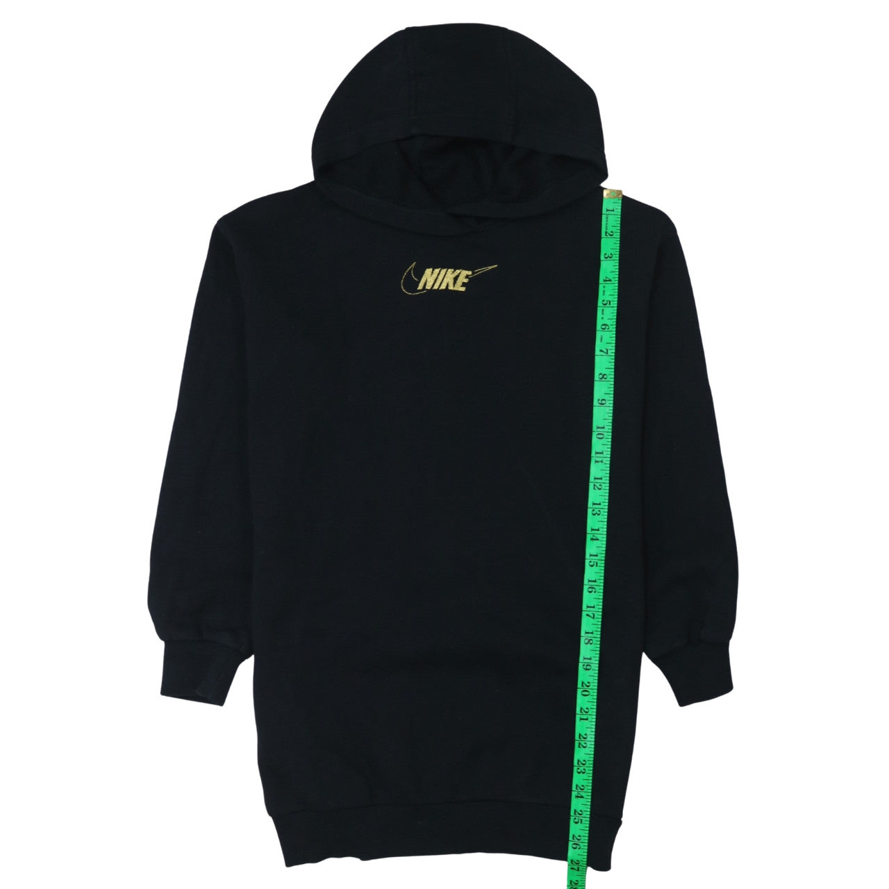 Nike Teens Black Pullover Hoodie M Gold Logo Fleece Sweatshirt