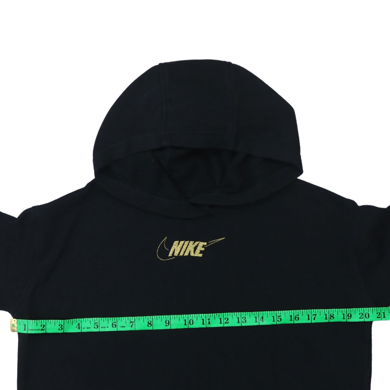 Nike Teens Black Pullover Hoodie M Gold Logo Fleece Sweatshirt