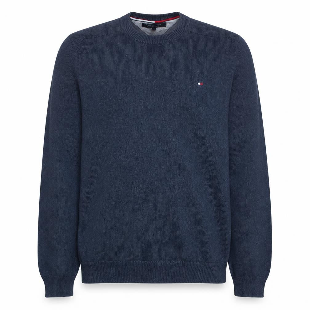 Tommy Hilfiger Men's Blue Cotton Crew Neck Pullover Sweatshirt L