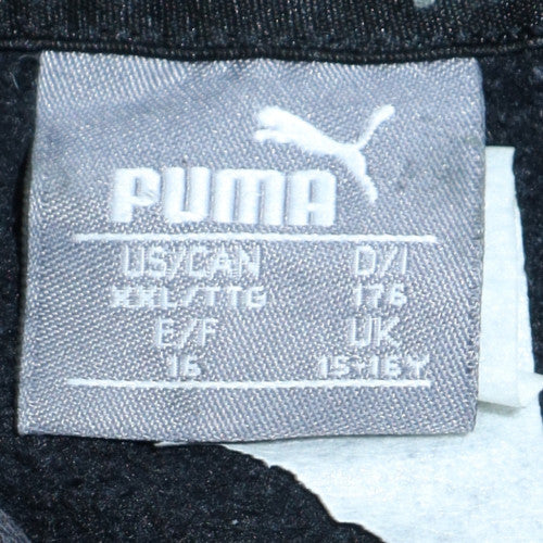Puma Teens Black Pullover Hoodie Fleece Regular Fit 15-16Y