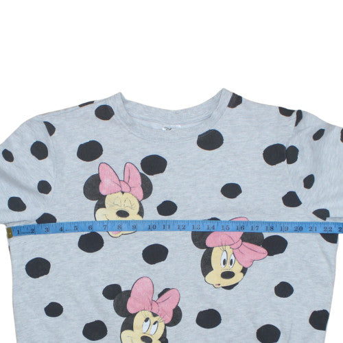 Disney Teens Grey Polka Dot Minnie Mouse Sweatshirt Size 12-14