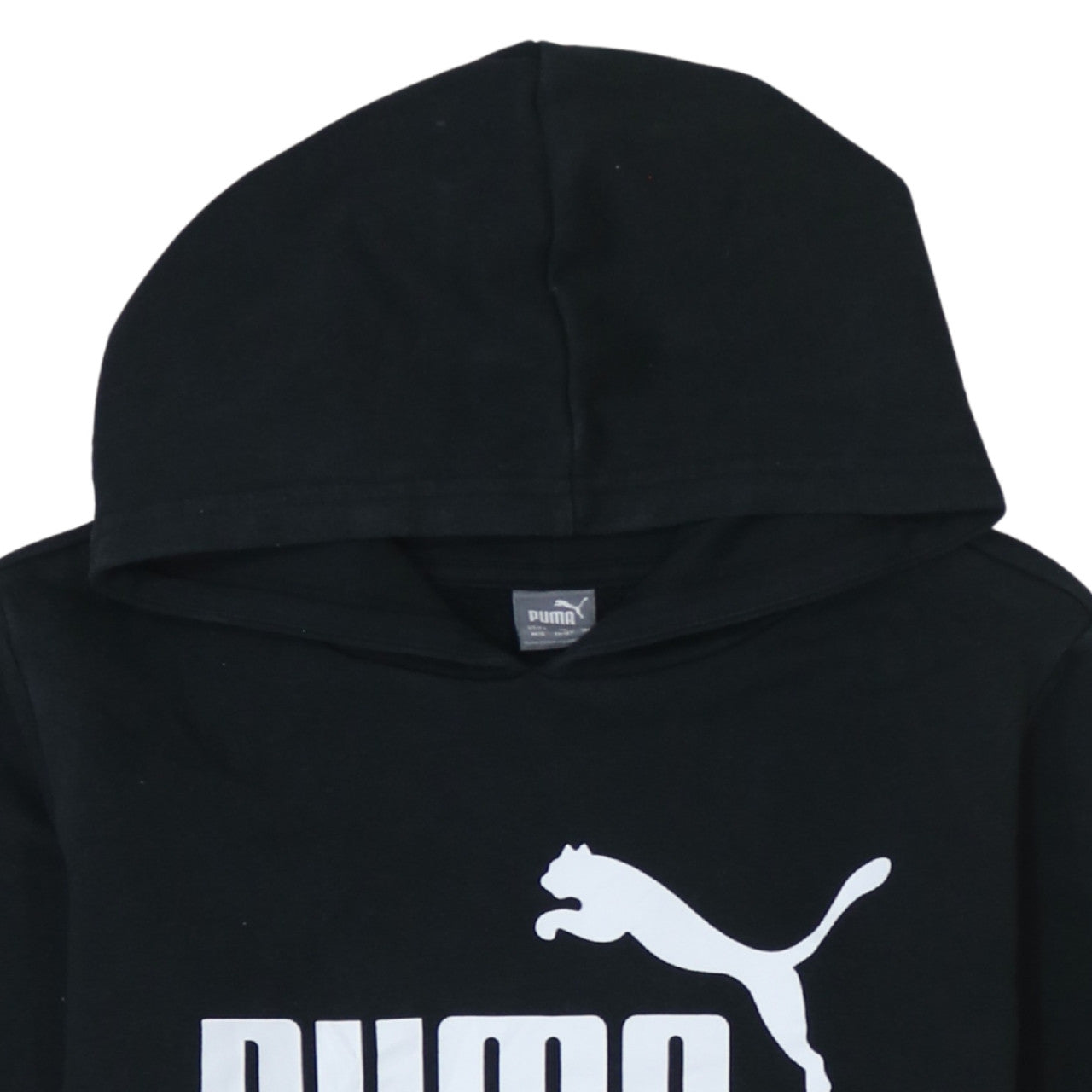 Puma Boys Black Pullover Hoodie 11-12 Years Long Sleeve Logo Sweatshirt