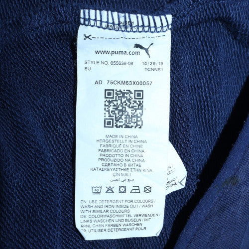 Puma Boys Navy Blue Pullover Hoodie 14-16 Years Cotton Blend