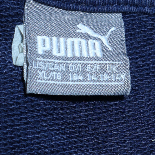 Puma Boys Navy Blue Pullover Hoodie 14-16 Years Cotton Blend