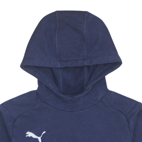 Puma Boys Navy Blue Pullover Hoodie 14-16 Years Cotton Blend