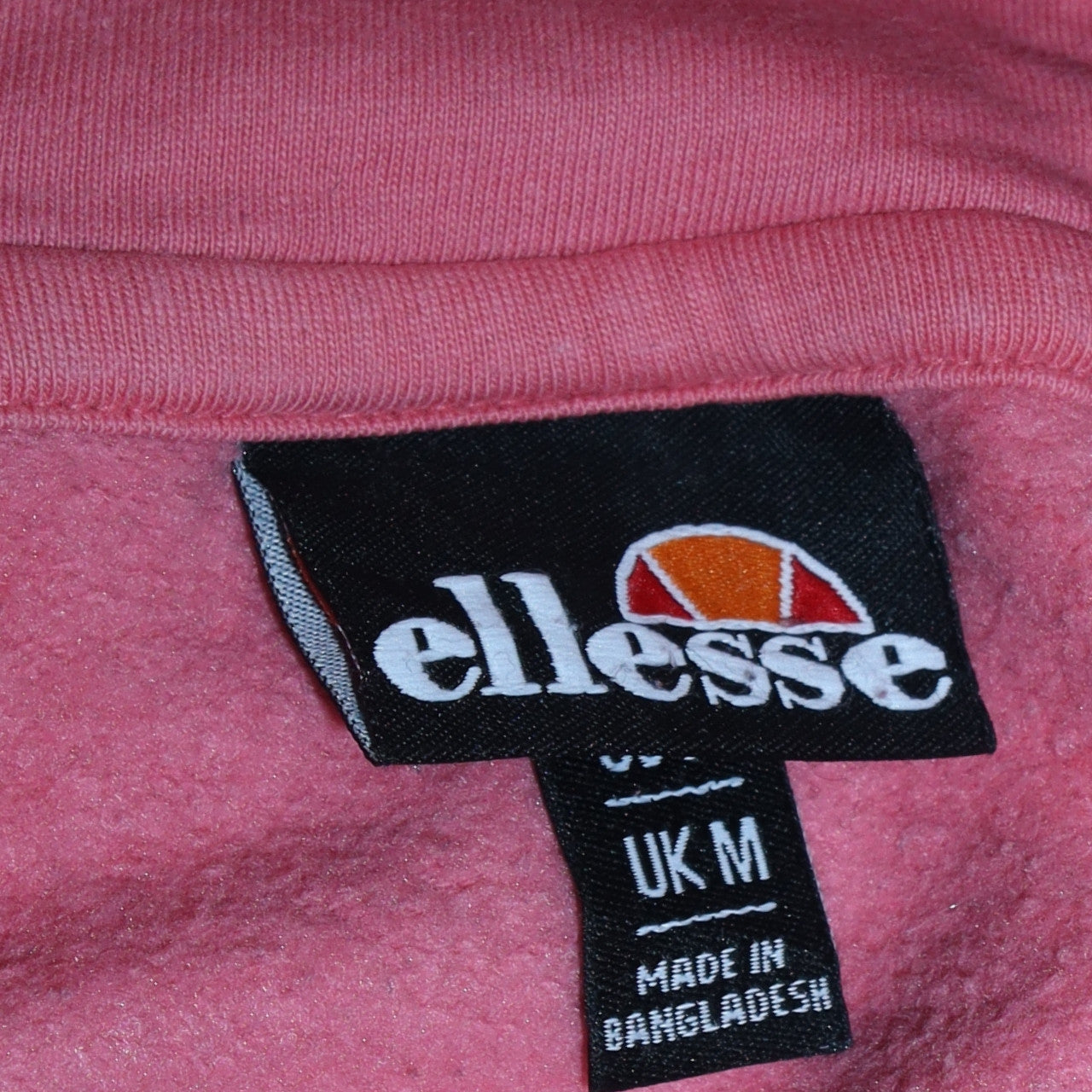 Ellesse Womens Pink Pullover Hoodie Medium Cotton Blend Logo