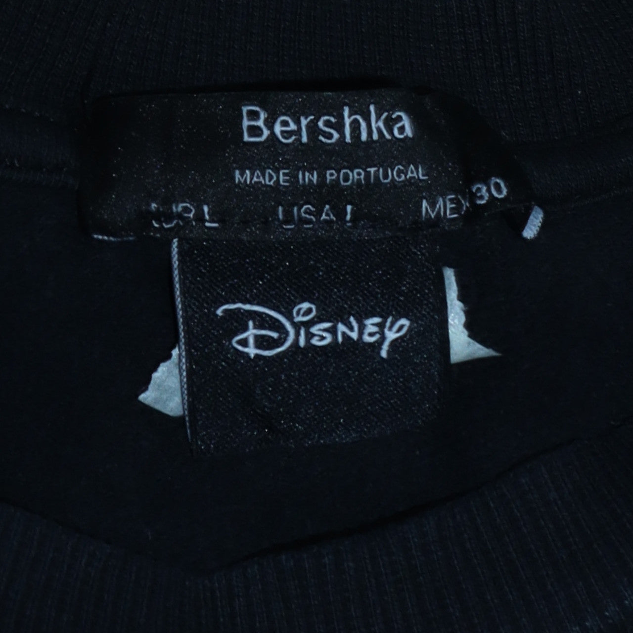 Bershka Disney Stitch Black Unisex L Pullover Sweatshirt