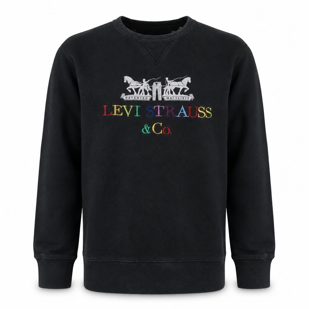 Levi's Men's Black Embroidered Logo Pullover Sweatshirt Size S