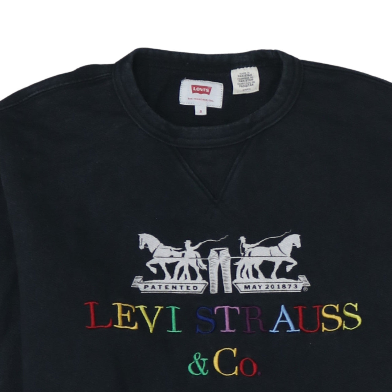 Levi's Men's Black Embroidered Logo Pullover Sweatshirt Size S