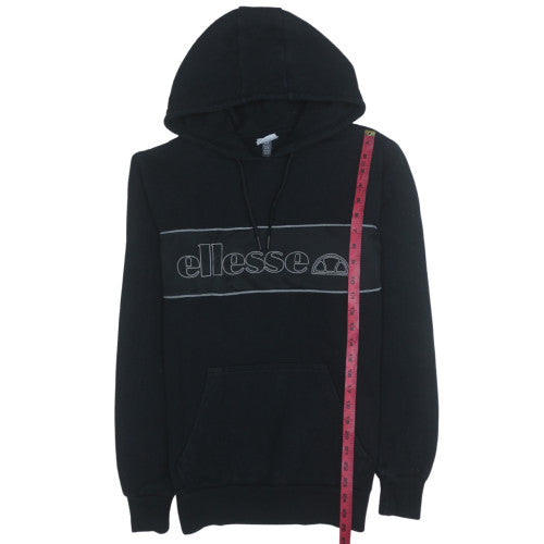Ellesse Men's Black Pullover Hoodie L Logo Graphic Fleece Sweatshirt