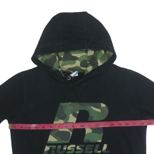 Russell Athletic Boys Black 12-13 Years Pullover Hoodie Camo Logo