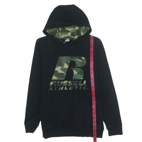 Russell Athletic Boys Black 12-13 Years Pullover Hoodie Camo Logo