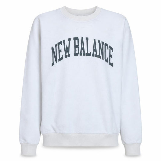 New Balance Men's White Sweatshirt S Regular Fit Crew Neck Pullover