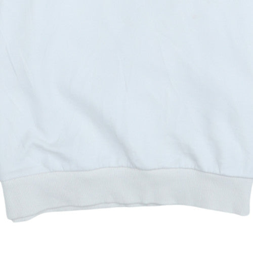 New Balance Men's White Sweatshirt S Regular Fit Crew Neck Pullover