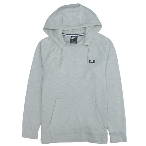 Nike Men's Grey M Pullover Hoodie with Logo Pocket