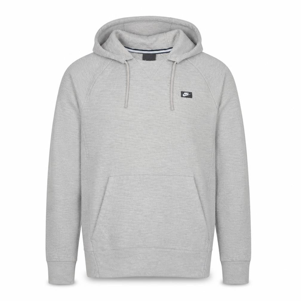Nike Men's Grey M Pullover Hoodie with Logo Pocket