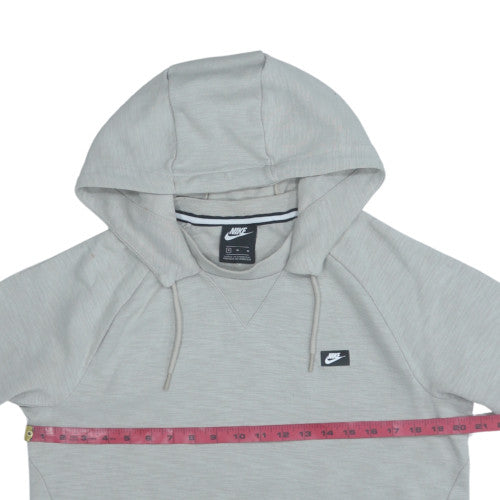 Nike Men's Grey M Pullover Hoodie with Logo Pocket