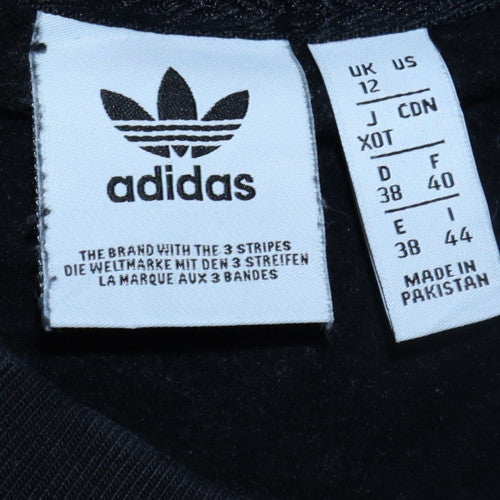 Adidas Women’s Black Cropped Crew Neck Sweatshirt Size 12