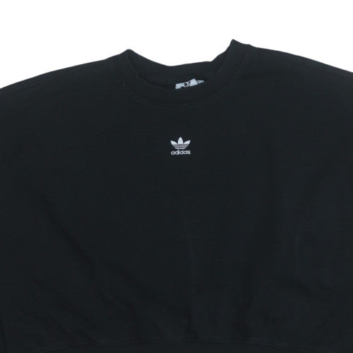 Adidas Women’s Black Cropped Crew Neck Sweatshirt Size 12